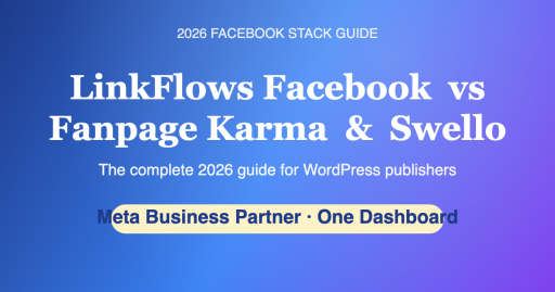 LinkFlows Facebook vs Fanpage Karma vs Swello 2026 hero comparison